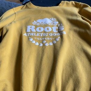 mustard yellow roots crewneck